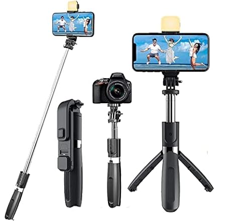 R1s Bluetooth Selfie Sticks with Remote and Selfie Light