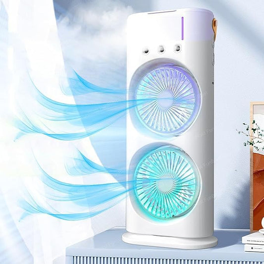 Dynamic mini Evaporate Air Cooler with 7 Colors Led Lights Air mist Spray Cooler Fan