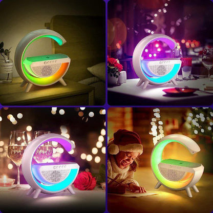 G-Shape LED Display Wireless Charging Speaker Lamp