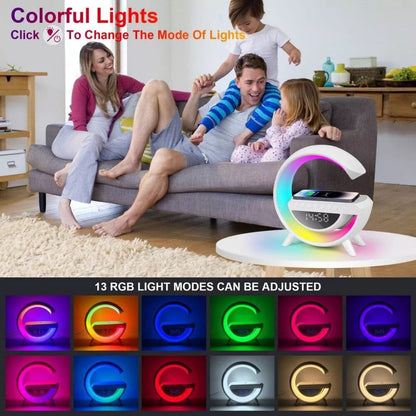 G-Shape LED Display Wireless Charging Speaker Lamp