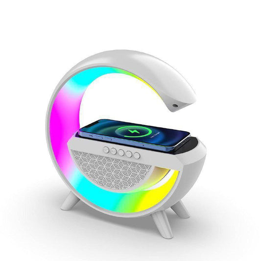 G-Shape LED Display Wireless Charging Speaker Lamp