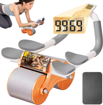 Ab wheel Roller for Core Workout Automatic Rebound 2 in 1 For Abs Workout