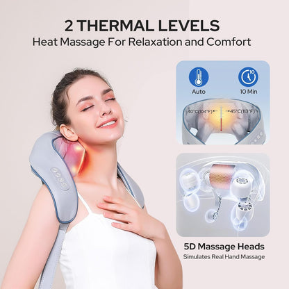 Rechargeable Neck And Solder Massager Neck Massager with Heating, Body Massager for Body Aches and Pains Relief