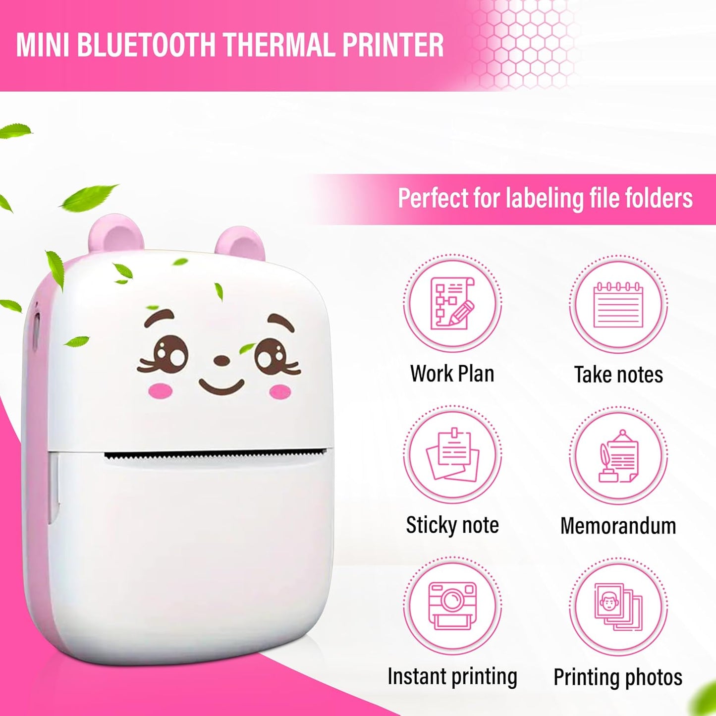 Mini Printer Rechargeable Mini Printer Printer with Roll of print for student