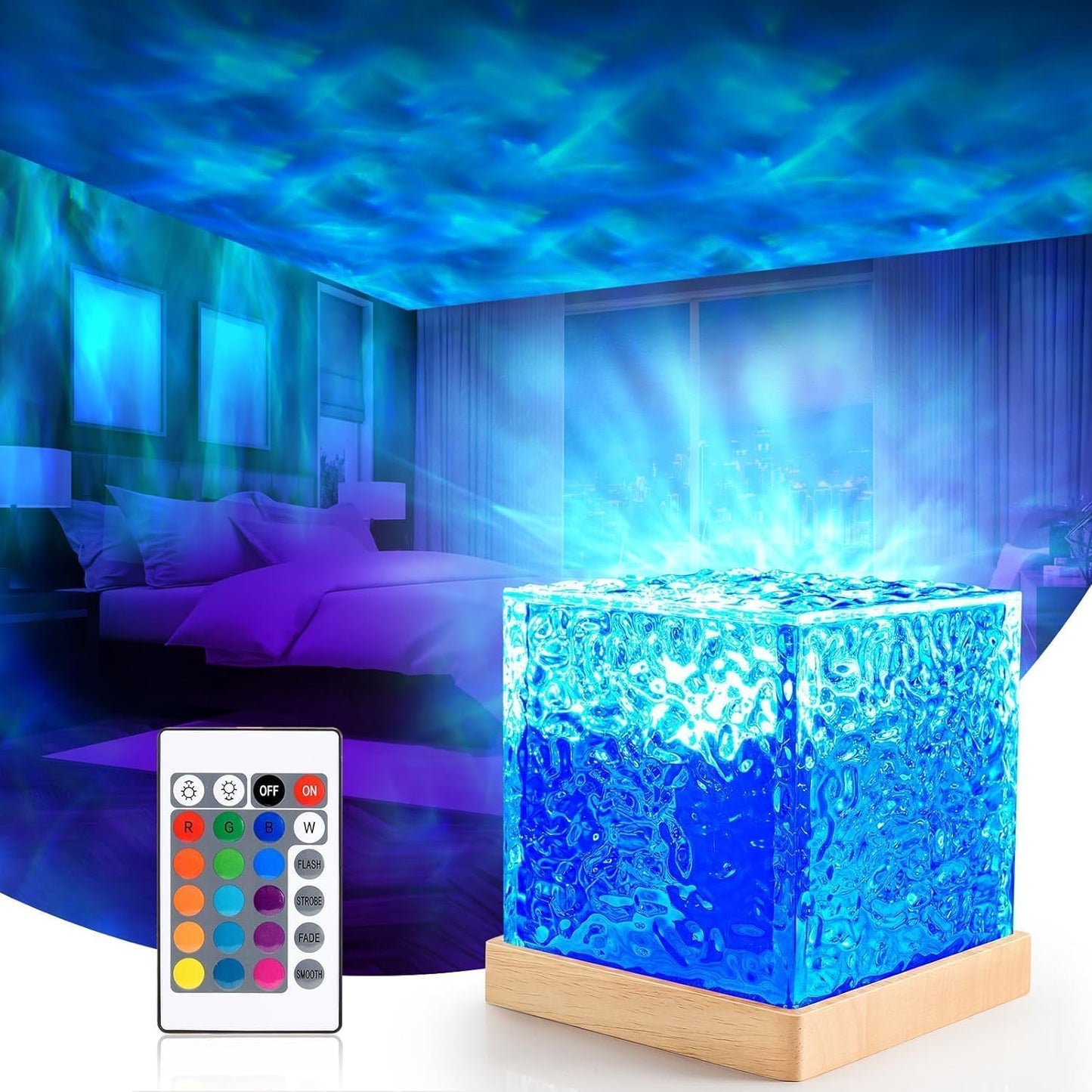 Ocean Wave Projector Lamp Romantic Water Wave Effect 3D illusion Projector Lamp